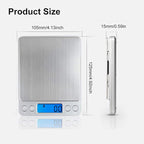 Digital Kitchen Scale,High Precision Stainless Steel Multifunction Food Scale Grams and Ounces Back-Lit LCD Display Small Pocket Jewelry Scales Auto Off,Tare,PCS,UNTS/Mode (500g/0.01g)
