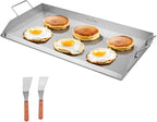 VEVOR Stainless Steel Griddle, 32x16 inch Universal Flat Top Rectangular Plate, Gas Grill Griddle for BBQ Grill, Teppanyaki, Portable Family Cookware with Handle, for Camping Tailgating Party