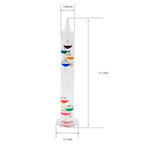 15 inch Galileo Thermometer with 7 Multi Colored Balls with Gold Tags from 60ºF to 84ºF Galileo Thermometer Gorgeous Gift for Family or Friends Present Home, Office Indoor and Outdoor Décor