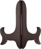 uxcell 6" Easel Plate Holder, Wooden Folding Display Stand Brown for Decorative Picture Frame