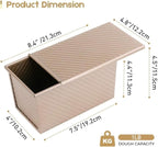Amagabeli Pullman Loaf Pan with Lid Nonstick Bakeware 9”x4” Carbon Steel Corrugated 1 lb Bread Toast Box Mold for Cooking Oven Baking Roasting Toaster Bake Mold Homemade Cakes Baking Golden