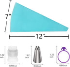 Piping Bags and Tips Set, 18" Reusable Piping Bags, Frosting Piping Kit for Baking with Pastry Bags and Tips, Standard Converters, Silicone Rings, Cake