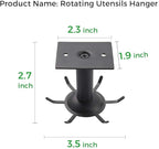 2 Pcs Under Cabinet Metal Utensil Hanger with 6 Rotatable Claws, Top and Wall Mounted Kitchen Lazy Susan for Utensils Rack Hooks Holder