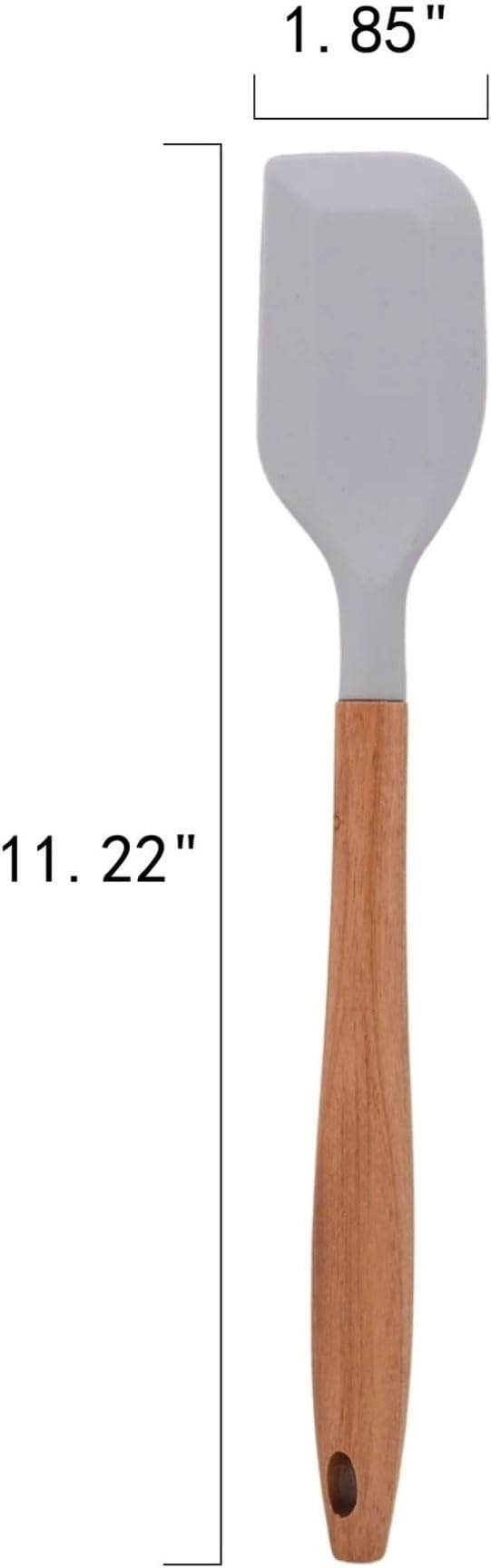 10-Piece Silicone Kitchen Utensils Set with Acacia Wood Handles, Nonstick Safe, Heat Resistant Cooking Tools for Everyday Use (Gray)