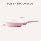 SENSARTE Nonstick Ceramic Frying Pan 9.5-Inch, Healthy Non Toxic Skillet, Induction Compatible Omelet Pan with Heat Resistant Handle, PFAS-Free, Pink