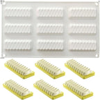 Silicone Mold for Baking Cakes,Soap Molds,Flower Shape Silicone Molds for Homemade French Dessert Mold for Pastry Chocolate,Jelly Chocolate Mold ＆ Ice Cube Tray (B_ Long Wave Shape)