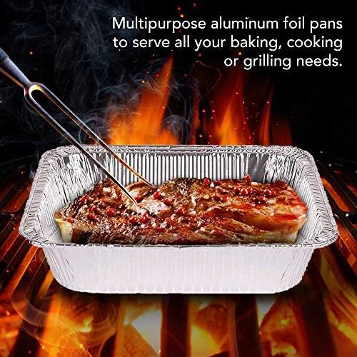 Stock Your Home Aluminum Pans 9x13 Disposable Foil Pans (30 Pack) - Half Size Steam Table Deep Trays - Tin Foil Pans Great for Cooking, Heating, Storing, Prepping Food