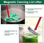 Catcan 4 PCS Canning Kits- Include Magnetic Lid Lifter and Bubble Popper Heat Resistant Home Easy Canning Tools (Red+Green)