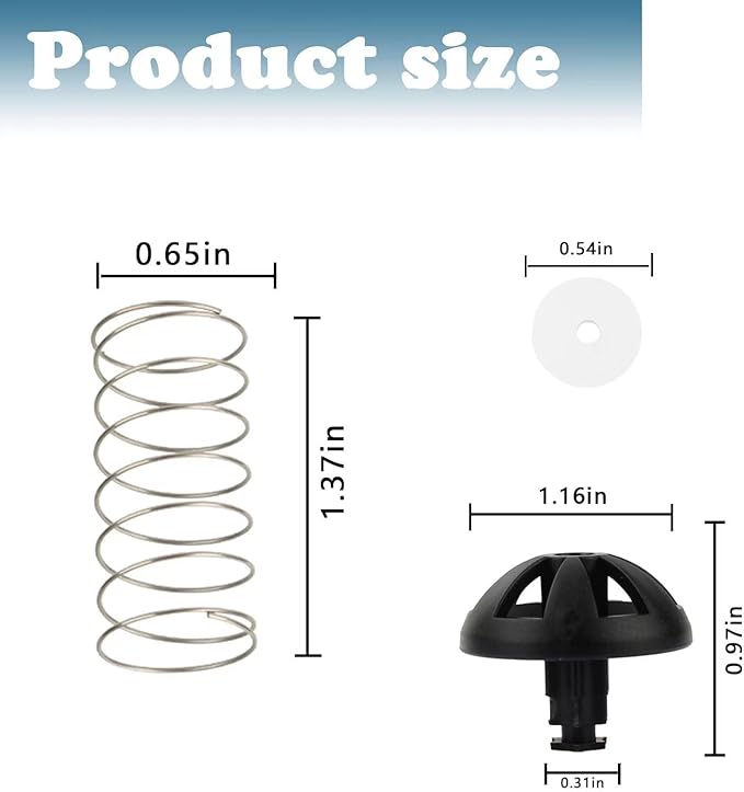 Coffee Replacement Brew Basket Spring Loaded Stopper Kits for Mr. Coffee Black and Decker Hamilton coffee maker 990117900 990237500 Coffee Machine Accessory (Set of 2)