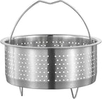 DOITOOL Stainless Steel Steamer Basket for Pot, 7.87inch/20cm Vegetable Steamer Basket Insert Steaming Rack with Handle, Vegetables Fruit Strainers and Colanders for Home Kitchen Cooking