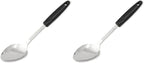 Chef Craft Select Basting Spoon, 12 inch, Stainless Steel/Black (Pack of 2)