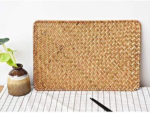 10 Pack Rectangular Woven Placemats, Rattan Wicker Table Mats, 17" x 12", Natural Seagrass Place Mats for Dining Table