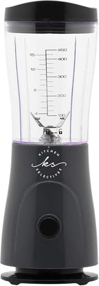 Kitchen Selectives 14-Ounce Mini Blender Color Series - Personal, Portable Blender for Fruit Smoothies & More - With Powerful Stainless Steel Blade & Drink Lid - Dark Gray