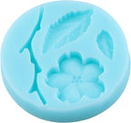 Peach Blossom Fondant Molds Plant Flowers Leaf Silicone Mold for Cake Decorating Cupcake Topper Chocolate Candy Gum Paste Polymer Clay