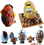 OCPO KITCHEN Easter Egg Silicone Mold for Baking Chocolate Easter Eggs, Mousse Cake, Jello, CheeseCake, Ice Cream, Dessert, Cake Decoration Mold (8-Cavity)