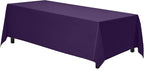 Gee Di Moda Rectangle Tablecloth - 90 x 132 Inch Purple Table Cloth for 6 Foot Tables with Floor-Length Drop - Heavy Duty Washable Fabric for Holiday Party, Dinner, Weddings & Baby Shower