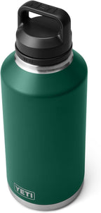 YETI Rambler 64 oz Bottle, Vacuum Insulated, Leakproof, Stainless Steel with Chug Cap, Black Forest Green