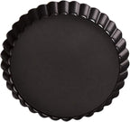 Non-sticks 6 Inches Quiche Tart Pan, Removable Loose Bottom Tart Pie, Round Fluted Tart Tins Baking Pan Mould Tray for Creating Creamy Cheese Cakes, Chocolate Tarts, Fruit Tart Pies