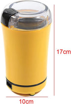 Electric Coffee Grinder, 150W Small Spice Grinder with Stainless Steel Blade, 50g Capacity One-Touch Mill for Coffee Beans, Pepper, Herbs, Nuts (Yellow)