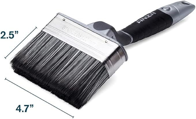 Anza ® | Angled Outdoor Paint Brush | Ergonomic swan Neck Handle for Comfort in use I Made with Highly Durable Materials I Professional Finish & Suitable for Various Surfaces | 4,7" x 2,5"