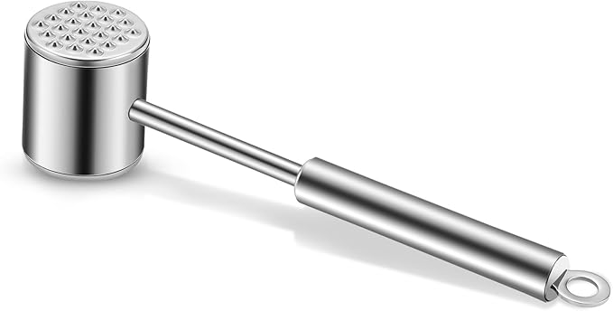 Meat Tenderizer 304 Stainless Steel Heavy Meat Hammer Tool and Hand-Held Meat Tenderizing Needle Tool can Tenderize Steak, Chicken, Fish, Pork, Beef and Veal Easily