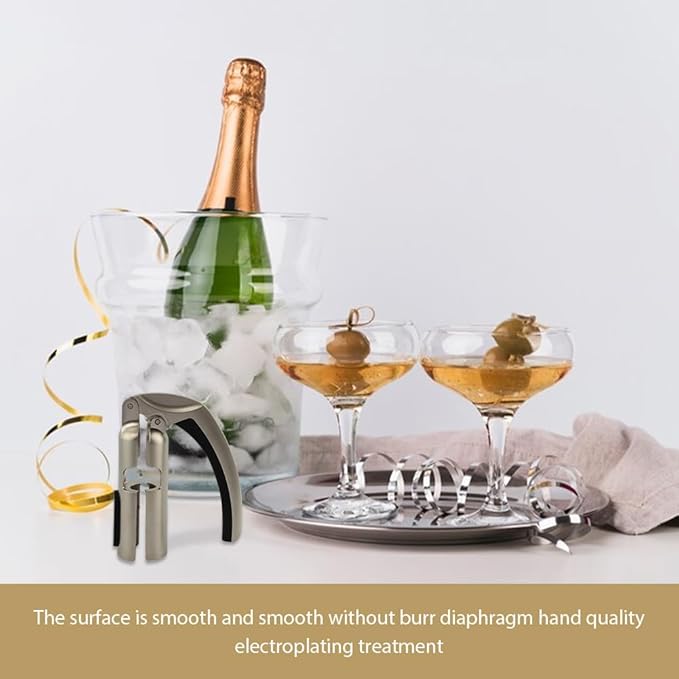 Champagne Bottle Opener, Bar Jar Cork Puller, Zinc Alloy Sparkling Wine Cork Puller with Ergonomic Handle, Durable Bottle Opening Tool for Wine Lovers(SIZE:Opener)