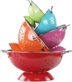 Calypso Basics by Reston Lloyd Powder Coated Enameled Colander, 5 Quart, Red