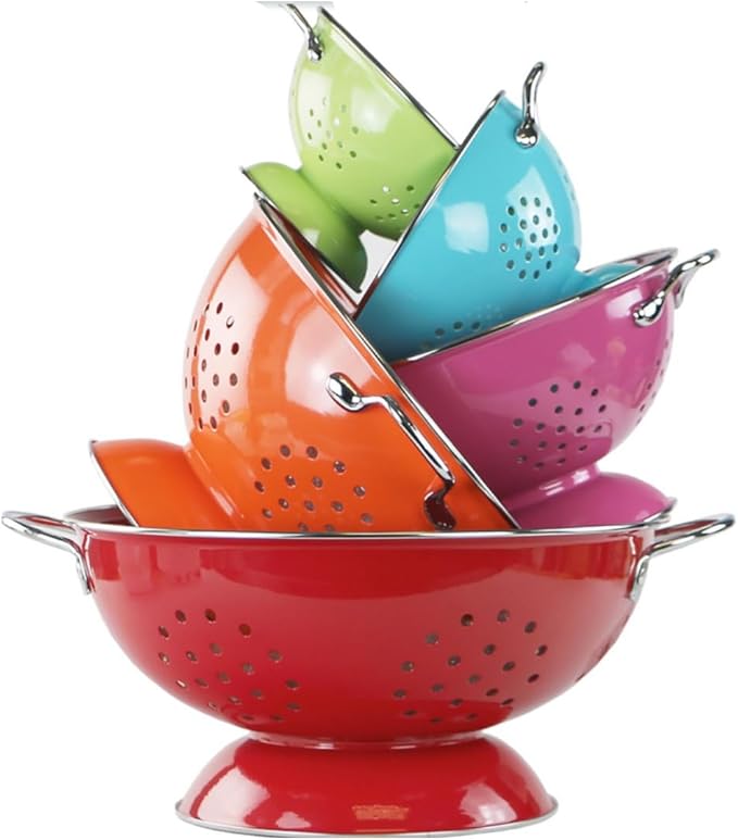 Calypso Basics by Reston Lloyd Powder Coated Enameled Colander, 5-Quart, Azure