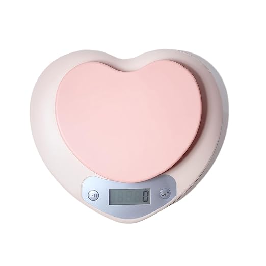 Cute Kitchen Scale, Digital Food Scale with LCD Display, 11 lb (5kg) Capacity, 0.03 oz (1g) Precision for Baking and Cooking (Pink)
