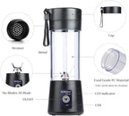 Portable Blender Cup,Electric USB Mini Juicer Blender For Shakes and Smoothies, Juice,380ml, Six Blades Great for Mixing,Black