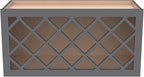 Solid Wood RTA Wine Bottle Rack Wall Cabinet with Lattice Panels - Wine Storage for Bar, Pantry, Cellar & Countertop - Mocha (Pebble Gray, 36'W 12'D 15'H)