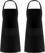 Syntus Apron for Men Women, Adjustable Cooking Kitchen Chef Aprons with 2 Pockets, Cotton/Polycotton/Polyester