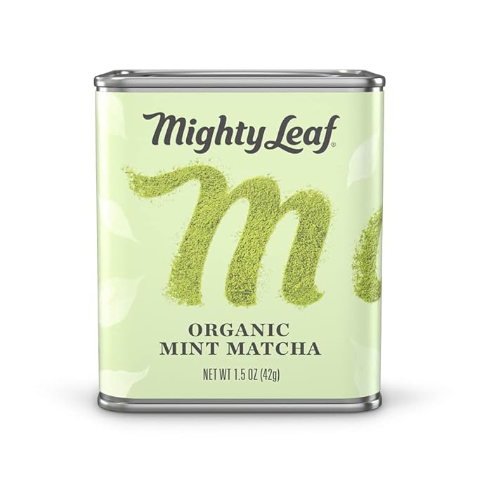 Mighty Leaf Tea, Organic Mint Matcha Green Tea Powder, 1.5 Ounce Tin, 100% Japanese Matcha, Unsweetened