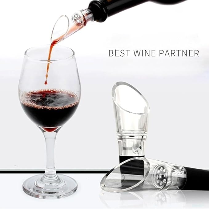 1 Vacuum Wine Stopper 1 Wine Aerator Pourer Aerating Spout with 1 Wine Foil Cutter Tool, Wine Bottle Stoppers set Reusable Wine Preserver Keep Fresh, Perfect Wine Accessory Gift for Wine Lovers