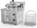 Medium Electric Tabletop Industrial Pressure Fryer – Commercial Chicken Pressure Cooker, Silvery
