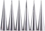 Kopida Cream Horn Molds 6PCS Stainless Steel Horn Molds Cone Croissant Cream Horn Bread Cream Puff Pastry Roll Brioche Mold Waffle Cone Mold Baking Tool