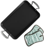 Nordic Ware Double Burner High-Sided Formed Griddle with 2 Oven Hot Pads