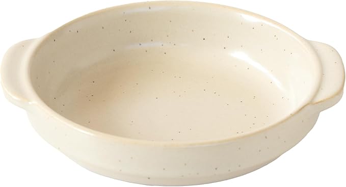 Santo Banko Ware Au Gratin Dish, Large, 22.0 fl oz (650 ml), Heat Resistant, Oven-safe, Direct Fire, Microwave, Dishwasher Safe, Stackable, Beige, Made in Japan