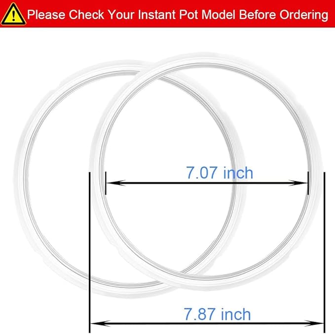 2-Pack Sealing Ring 3 Quart for Instant Pot, BPA-Free Sealing Ring Replacement Parts for InstantPot 3QT, Food-grade Gasket for Instantpot Mini 3 Qt, Seal Accessories for Instant Pot