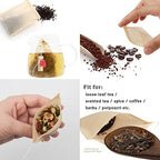 NEPAK 600 Pcs Disposable Tea Filter Bags for Loose Tea,Drawstring Empty Bag for Loose Leaf Tea,with 100% Natural Unbleached Paper(2.76 x 3.54 inch)