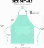 Syntus Apron for Men Women, Adjustable Cooking Kitchen Chef Aprons with 2 Pockets, Cotton/Polycotton/Polyester
