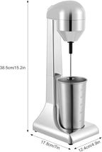 Electric Drink Mixer, Restaurant-Quality Retro Milkshake Maker & Milk Frother with 2 Speeds and 17 oz. Stainless Steel Cup, Smoothie Ice Cream Mixer for Commercial and Home