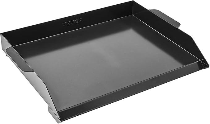 VEVOR Carbon Steel Griddle, 20x16 inch Universal Flat Top Rectangular Plate, Gas Grill Griddle for BBQ Grill, Teppanyaki, Portable Family Cookware, for Camping Tailgating Party