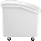 VEVOR 27 Gallon food storage containers 500 Cup Ingredient Bin with Scoop and Sliding Lid Commercial Food Container Ideal for rice storage, dog food container, flour, and sugar containers, White