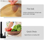 Stainless Steel Colander With Handle and Legs Drain Basket for Pasta, Spaghetti, Berry, Veggies, Fruits, Noodles, Salads, Fruit Colander Strainer Metal Rice Sieve Kitchen Utensils-Rose Gold