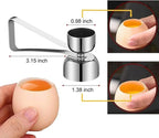Silver Egg Shell Opener Egg Topper Cutter, Stainless Steel Egg Cracker Separator for Raw, Soft or Hard Boiled Egg Separators Specialty Tools and Gadgets