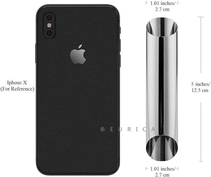 EUICAE Cannoli Tubes, 5 inch Large Stainless Steel Cannoli Forms Non-stick cream horn Danish Pastry Molds for Croissant Shell Cream Roll Pack of 15