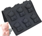 Silicone Chocolate Mold for Decorating, 12 Cavity Bear Shaped Candy Molds for Baking Supplies, Molds for Chocolate, Cake, Ice Cube, Gummy, Resin, Soap Making (G_ Bear)