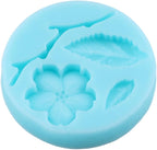 Peach Blossom Fondant Molds Plant Flowers Leaf Silicone Mold for Cake Decorating Cupcake Topper Chocolate Candy Gum Paste Polymer Clay