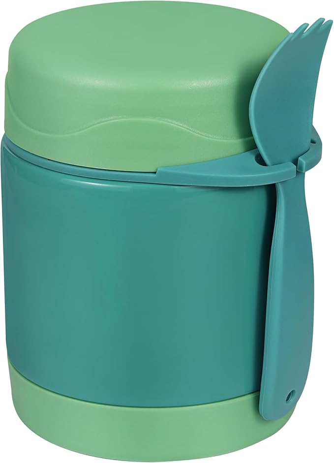 Pawtong10oz Soup Thermo for Hot Food Kids Insulated Food Jar,Thermo Hot Food Lunch Container, Width Mouth Stainless Steel Lunch Box for Kids with Spoon (Green)